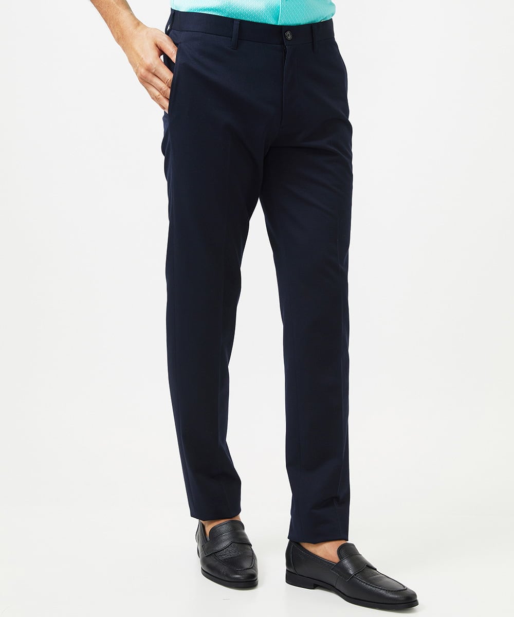 MNLJC08250 MICHEL KLEIN HOMME(ミッシェルクラン オム) メッシュストレッチスラックスパンツ ネイビー