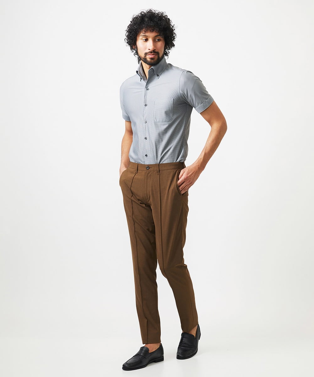 MNLJC14230 MICHEL KLEIN HOMME(ミッシェルクラン オム) イージーケアスラックスパンツ ブラウン