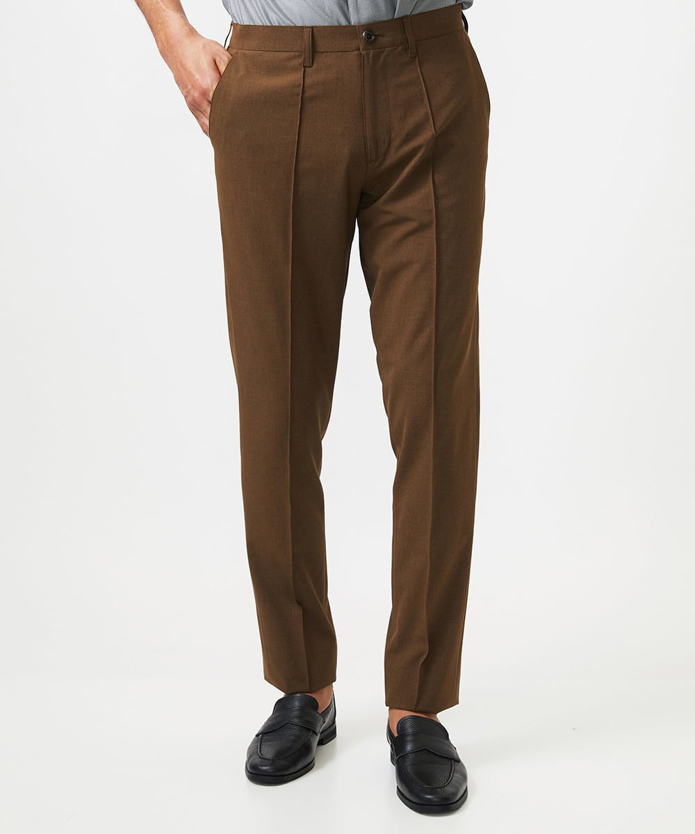 MNLJC14230 MICHEL KLEIN HOMME(ミッシェルクラン オム) イージーケアスラックスパンツ ブラウン
