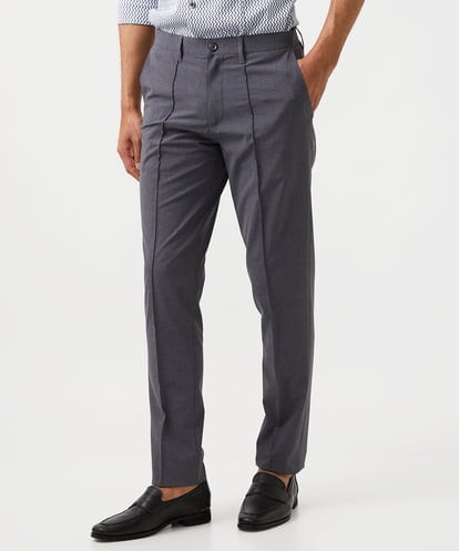 MICHEL KLEIN HOMME(ミッシェルクランオム) イージーケアスラックスパンツ ダークグレー/灰 46