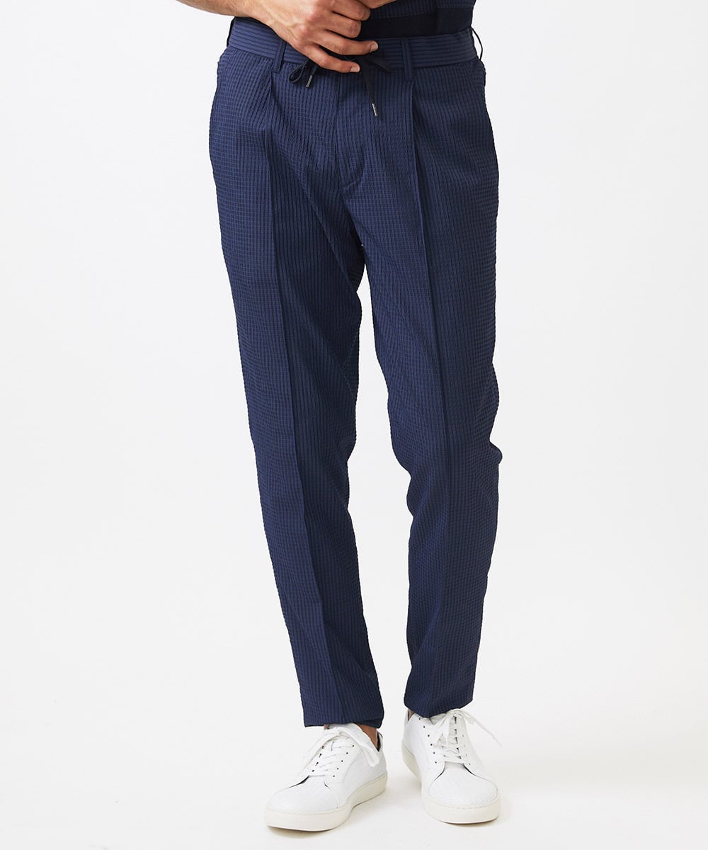 MNLJC63250 MICHEL KLEIN HOMME(ミッシェルクラン オム) ワンタックイージーパンツ ネイビー