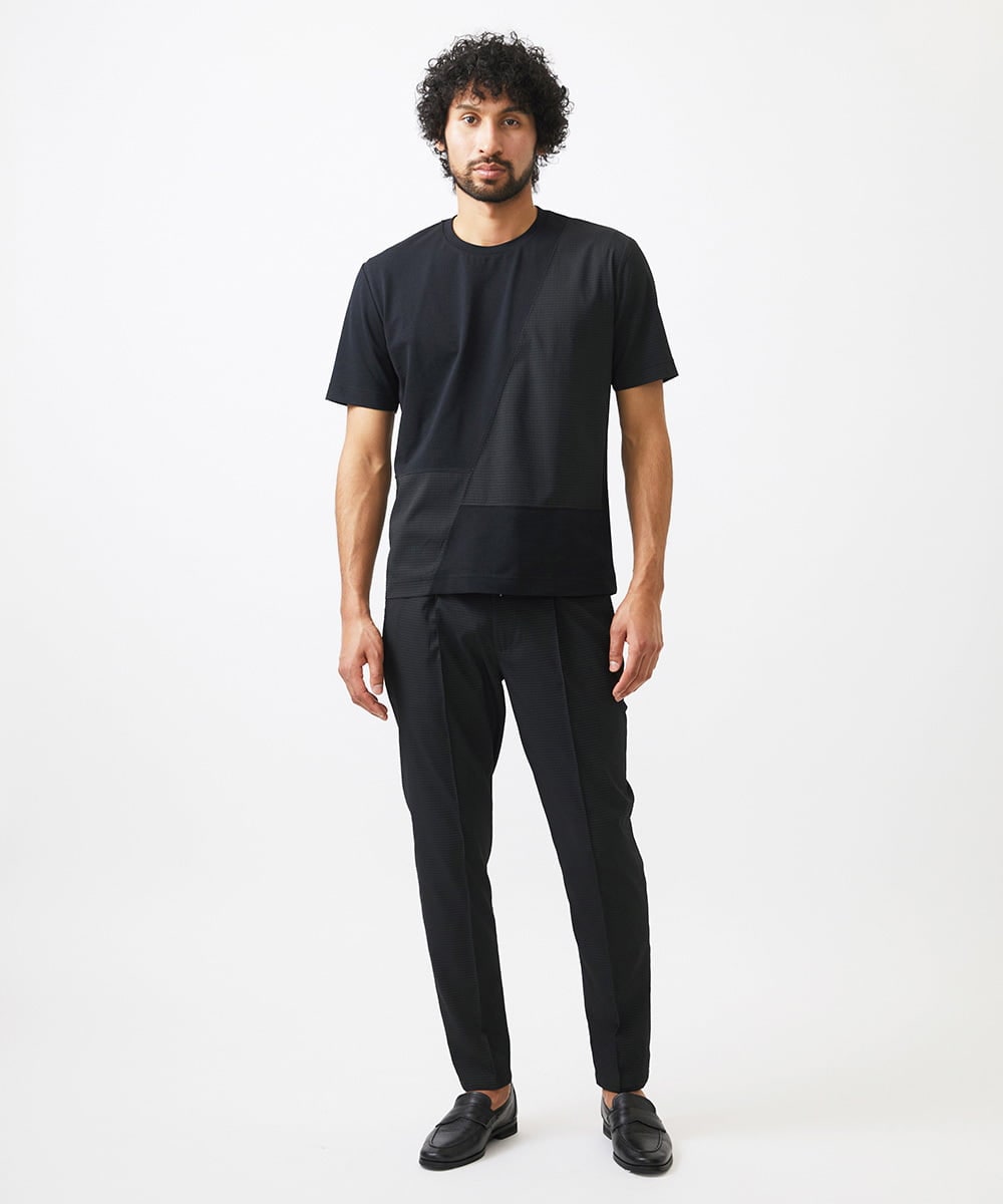 MNLJC63250 MICHEL KLEIN HOMME(ミッシェルクラン オム) ワンタックイージーパンツ ブラック