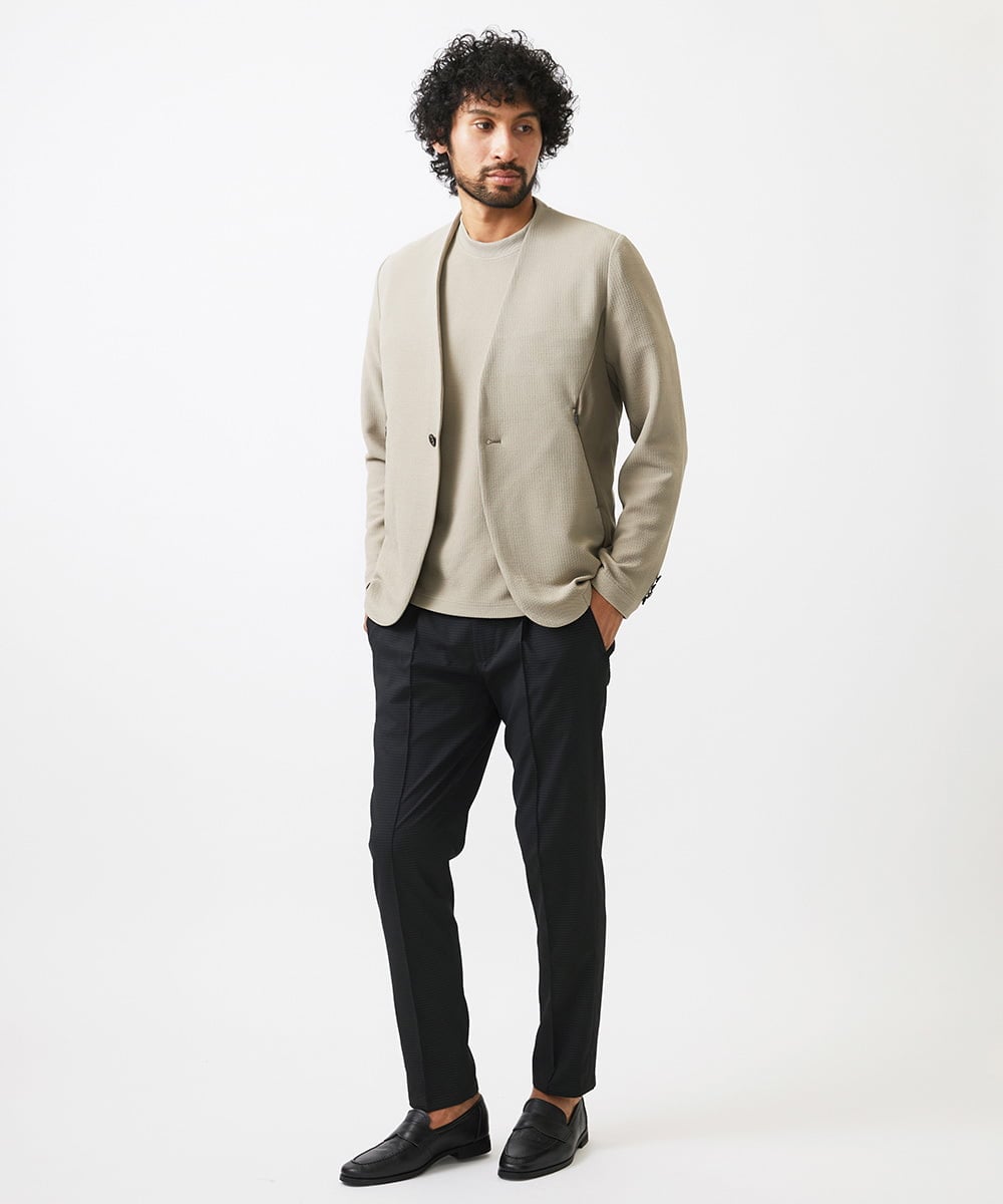 MNLJC63250 MICHEL KLEIN HOMME(ミッシェルクラン オム) ワンタックイージーパンツ ブラック