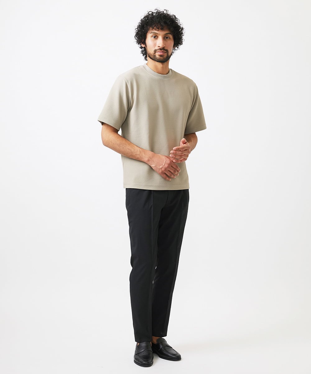 MNLJC63250 MICHEL KLEIN HOMME(ミッシェルクラン オム) ワンタックイージーパンツ ブラック