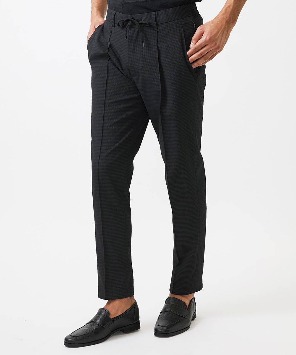 MNLJC63250 MICHEL KLEIN HOMME(ミッシェルクラン オム) ワンタックイージーパンツ ブラック