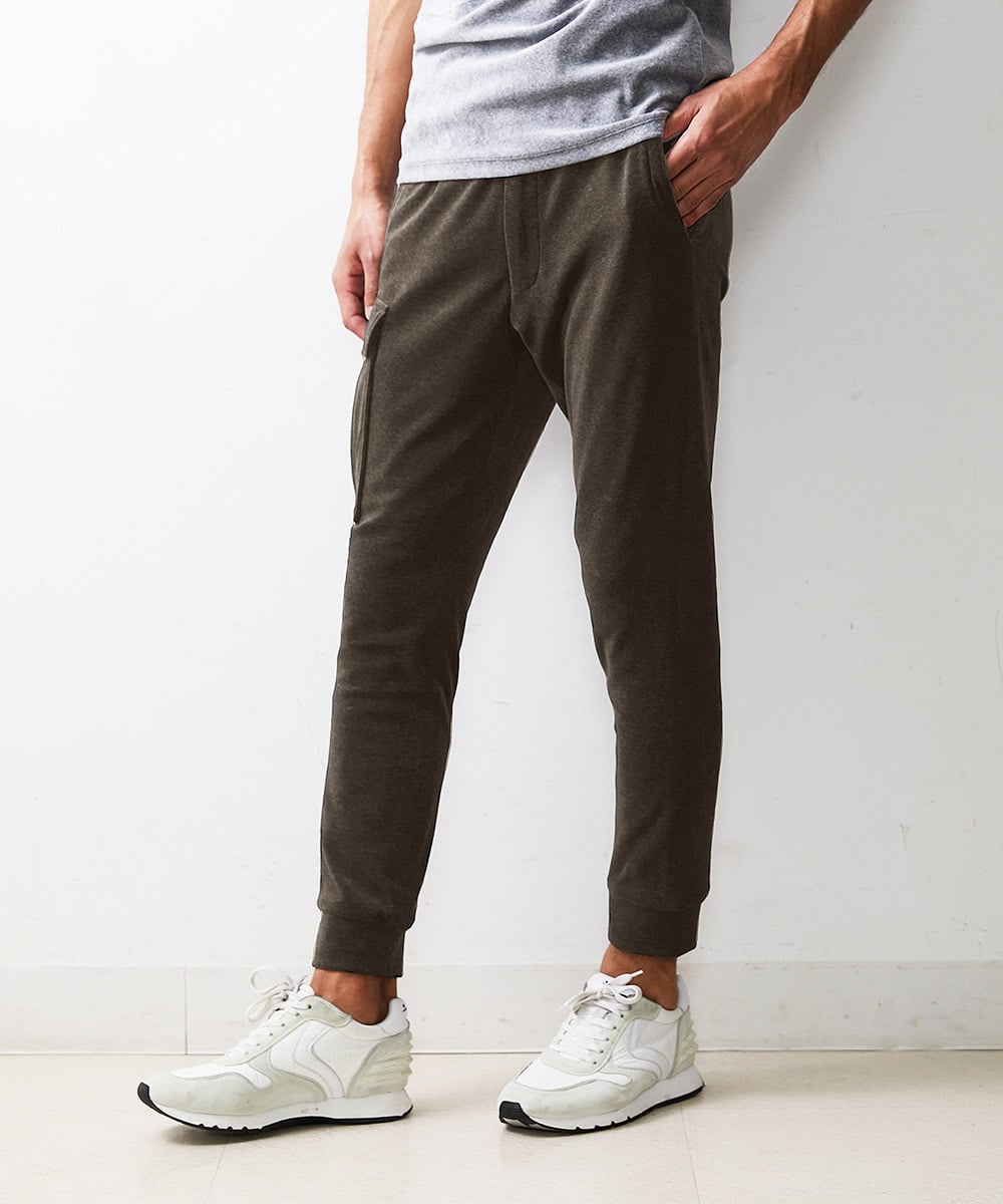 MNLJS07210 MICHEL KLEIN HOMME(ミッシェルクラン オム) ベロアカーゴパンツ ベージュ(84)
