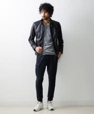 MNLJS07210 MICHEL KLEIN HOMME(ミッシェルクラン オム) ベロアカーゴパンツ ダークグレー(93)