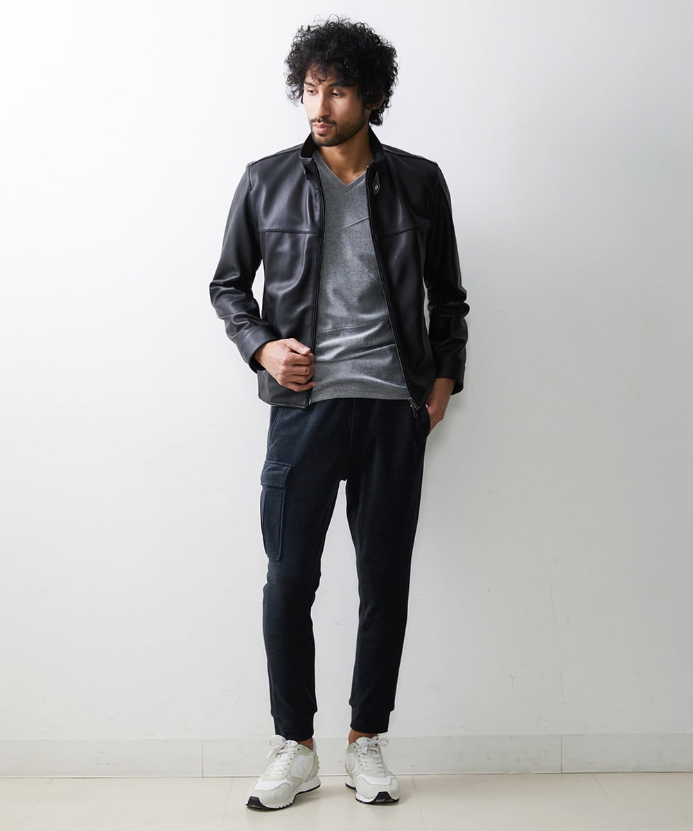 MNLJS07210 MICHEL KLEIN HOMME(ミッシェルクラン オム) ベロアカーゴパンツ ダークグレー(93)