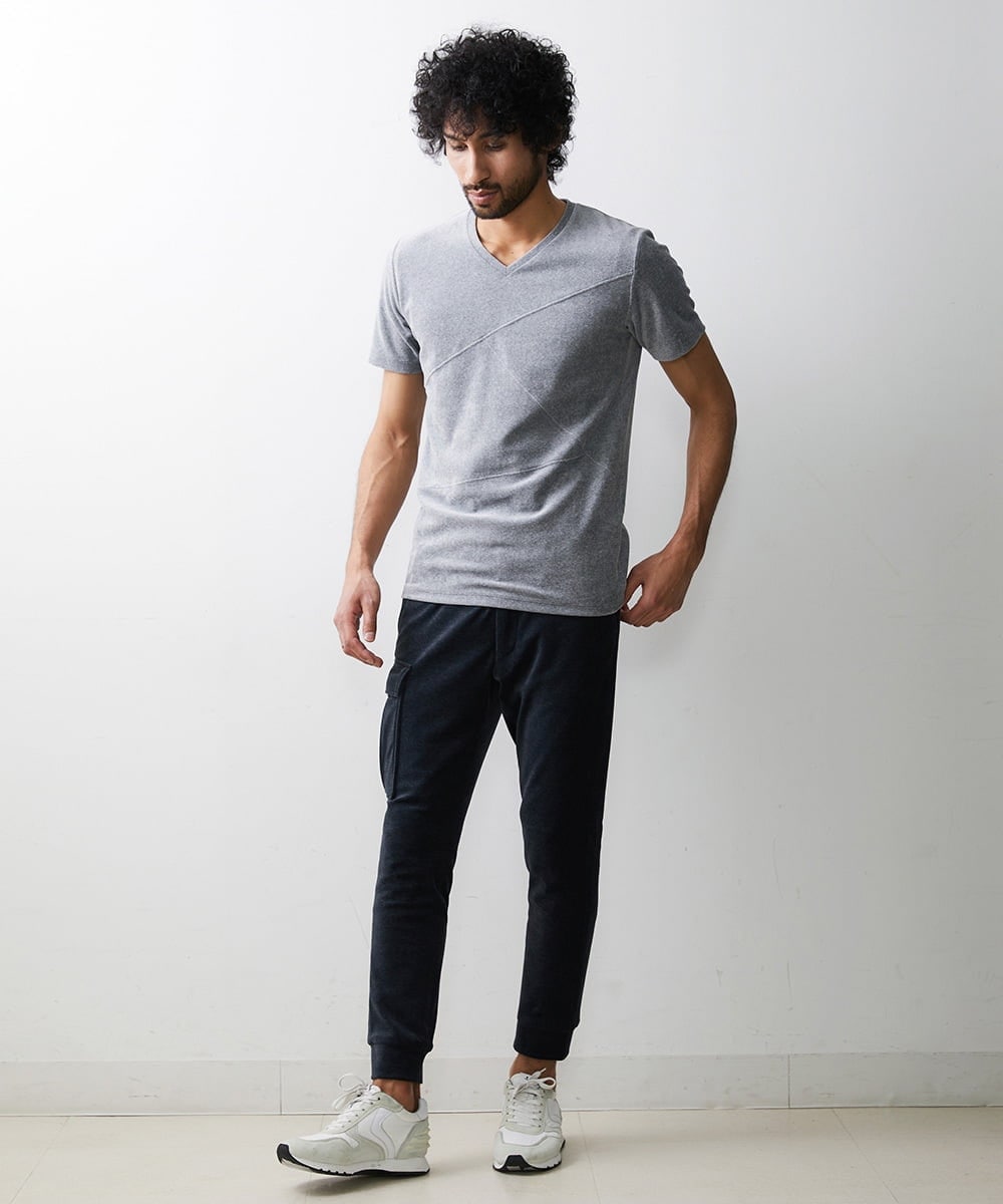 MNLJS07210 MICHEL KLEIN HOMME(ミッシェルクラン オム) ベロアカーゴパンツ ダークグレー(93)