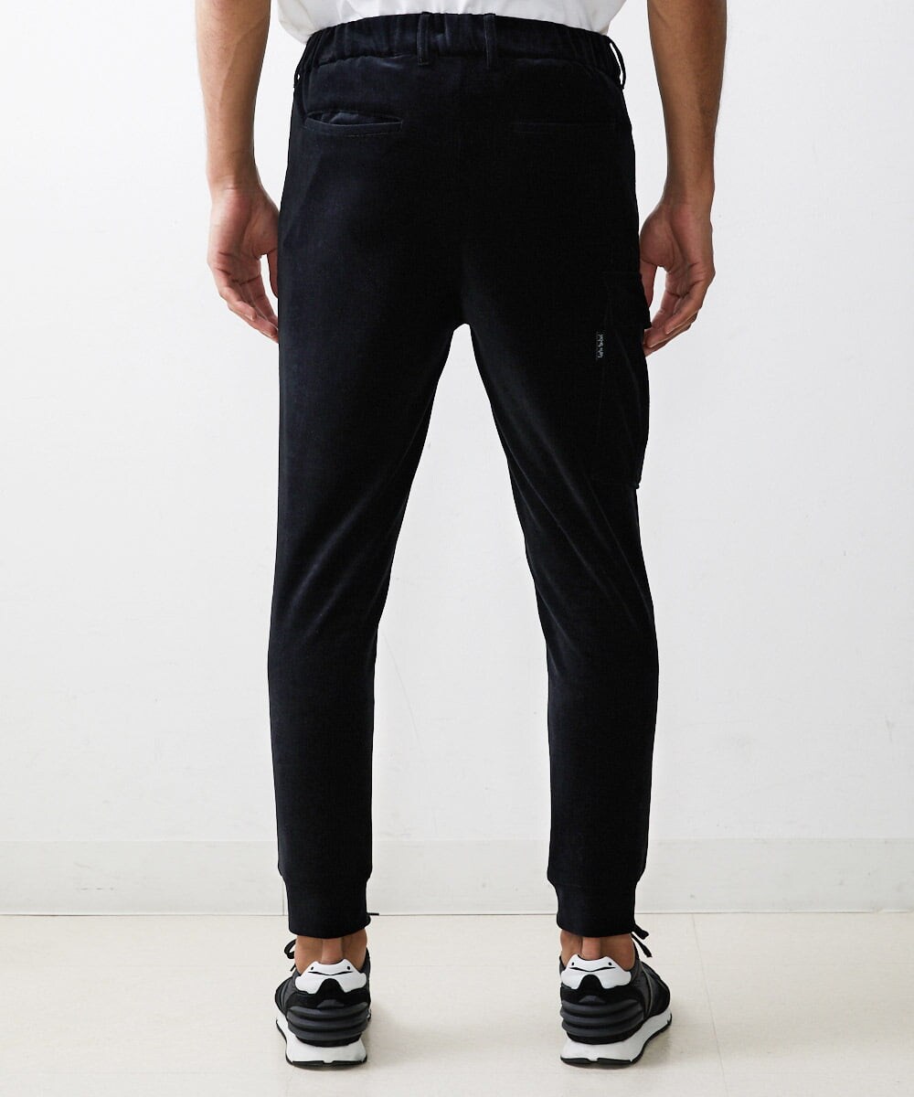 MNLJS07210 MICHEL KLEIN HOMME(ミッシェルクラン オム) ベロアカーゴパンツ ブラック(94)