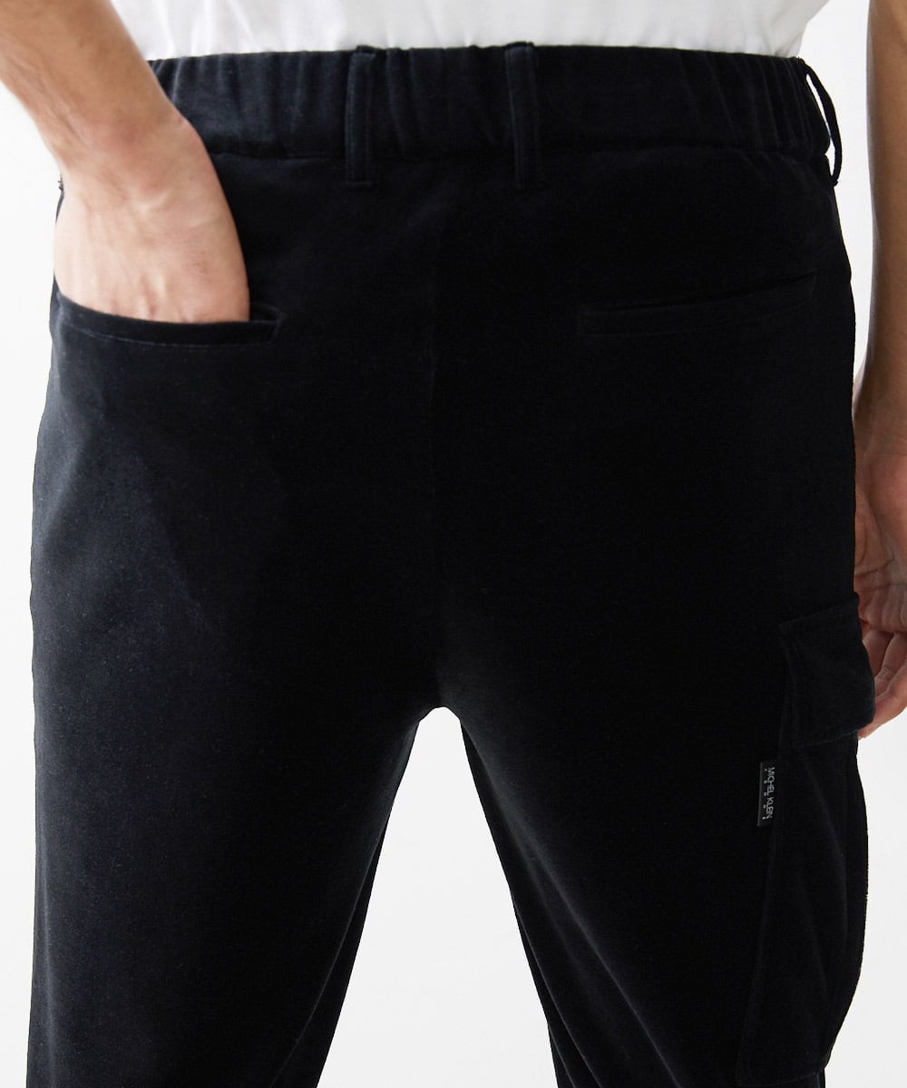 MNLJS07210 MICHEL KLEIN HOMME(ミッシェルクラン オム) ベロアカーゴパンツ ブラック(94)