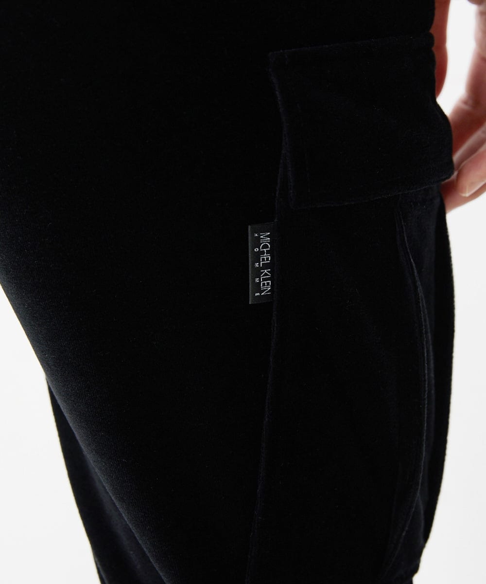 MNLJS07210 MICHEL KLEIN HOMME(ミッシェルクラン オム) ベロアカーゴパンツ ブラック(94)