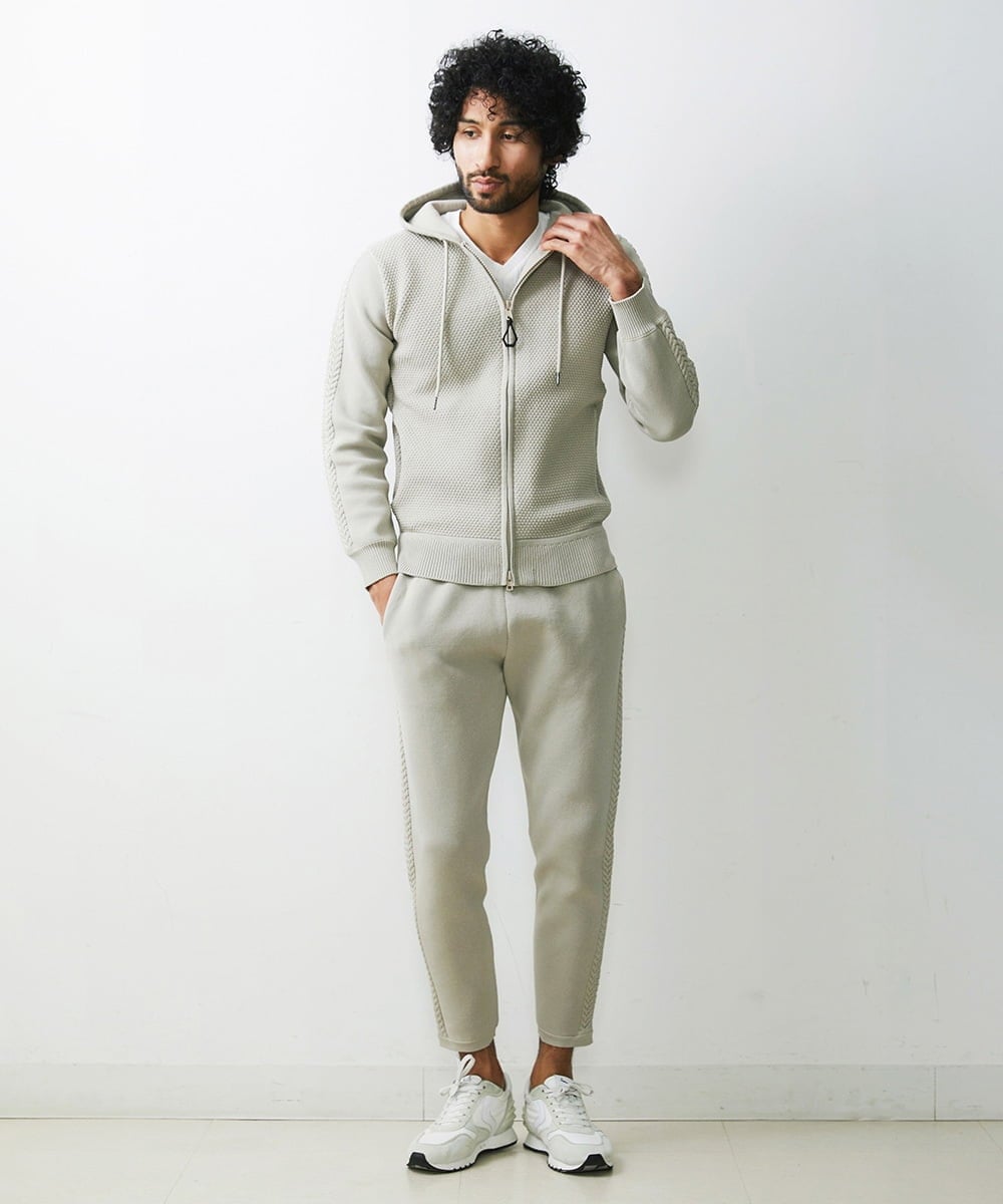 MNLJS46190 MICHEL KLEIN HOMME(ミッシェルクラン オム) 【2023年秋モデル】ニットジョガーパンツ ベージュ(82)