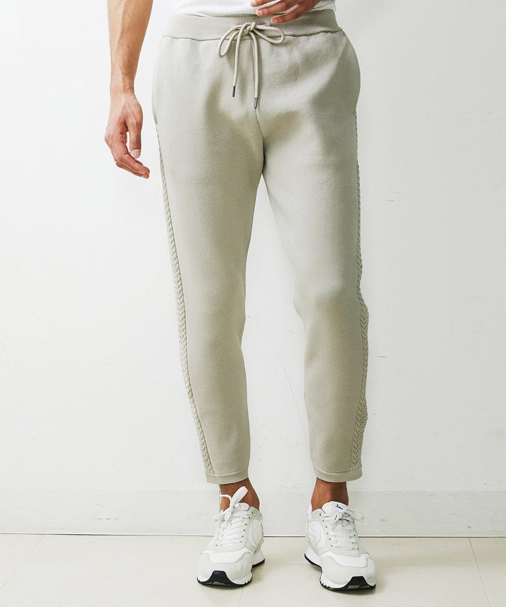 MNLJS46190 MICHEL KLEIN HOMME(ミッシェルクラン オム) 【2023年秋モデル】ニットジョガーパンツ ベージュ(82)