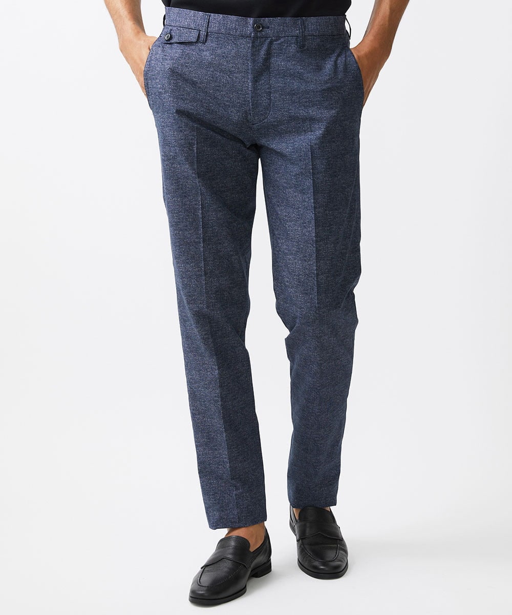 MNLJX10230 MICHEL KLEIN HOMME(ミッシェルクラン オム) メッシュプリントスラックスパンツ ブルー