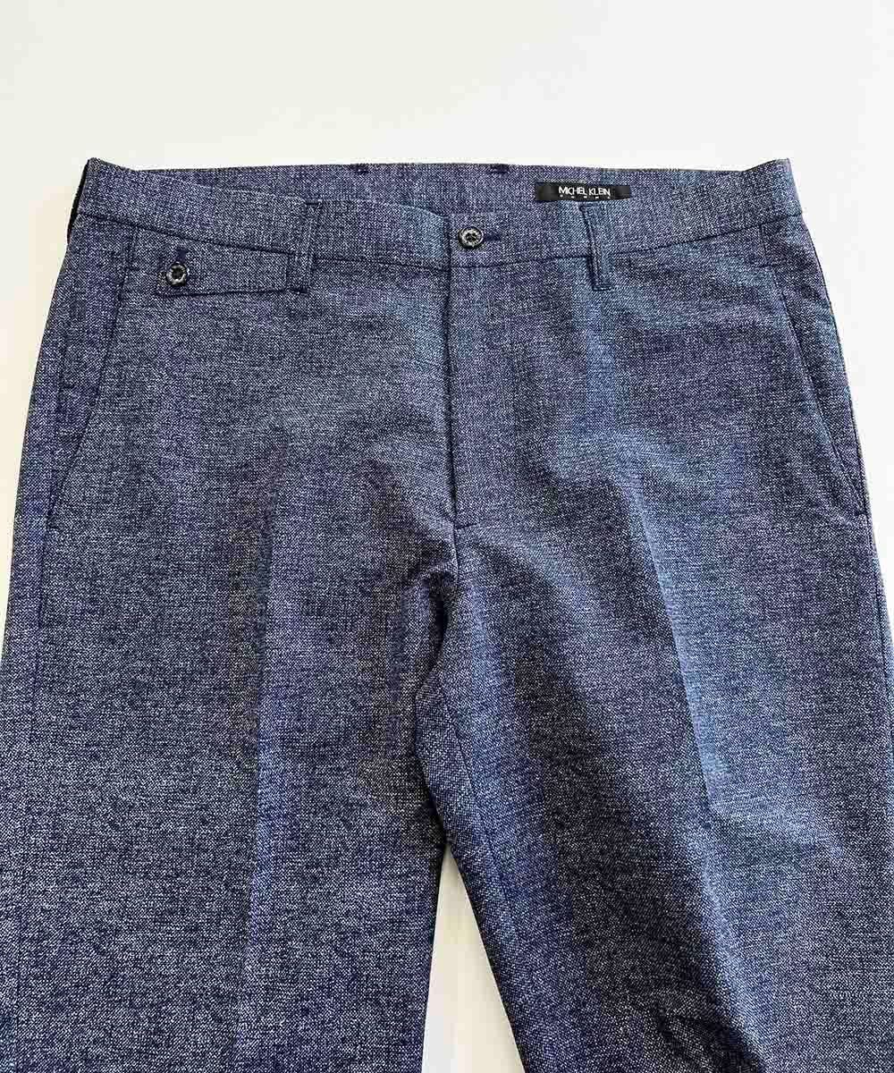 MNLJX10230 MICHEL KLEIN HOMME(ミッシェルクラン オム) メッシュプリントスラックスパンツ ブルー