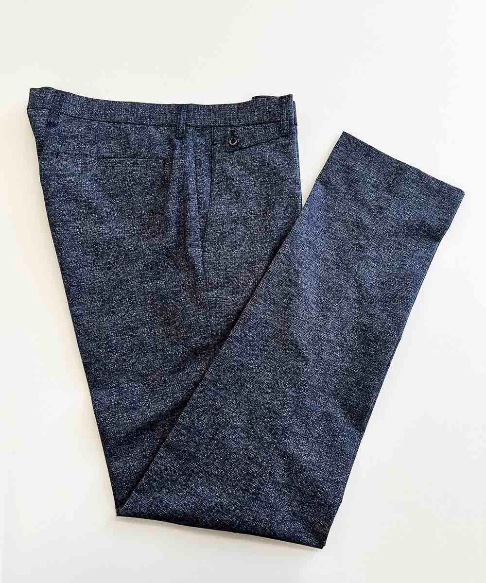 MNLJX10230 MICHEL KLEIN HOMME(ミッシェルクラン オム) メッシュプリントスラックスパンツ ブルー