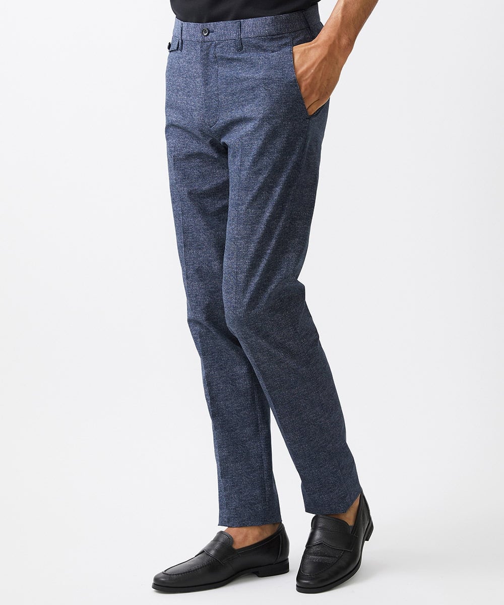 MNLJX10230 MICHEL KLEIN HOMME(ミッシェルクラン オム) メッシュプリントスラックスパンツ ブルー