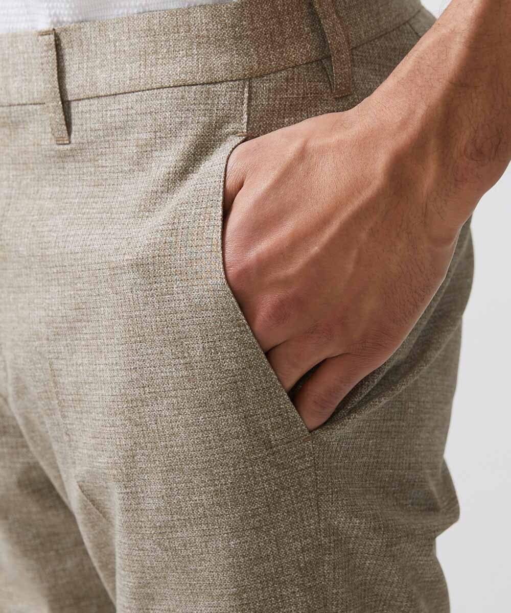 MNLJX10230 MICHEL KLEIN HOMME(ミッシェルクラン オム) メッシュプリントスラックスパンツ ベージュ