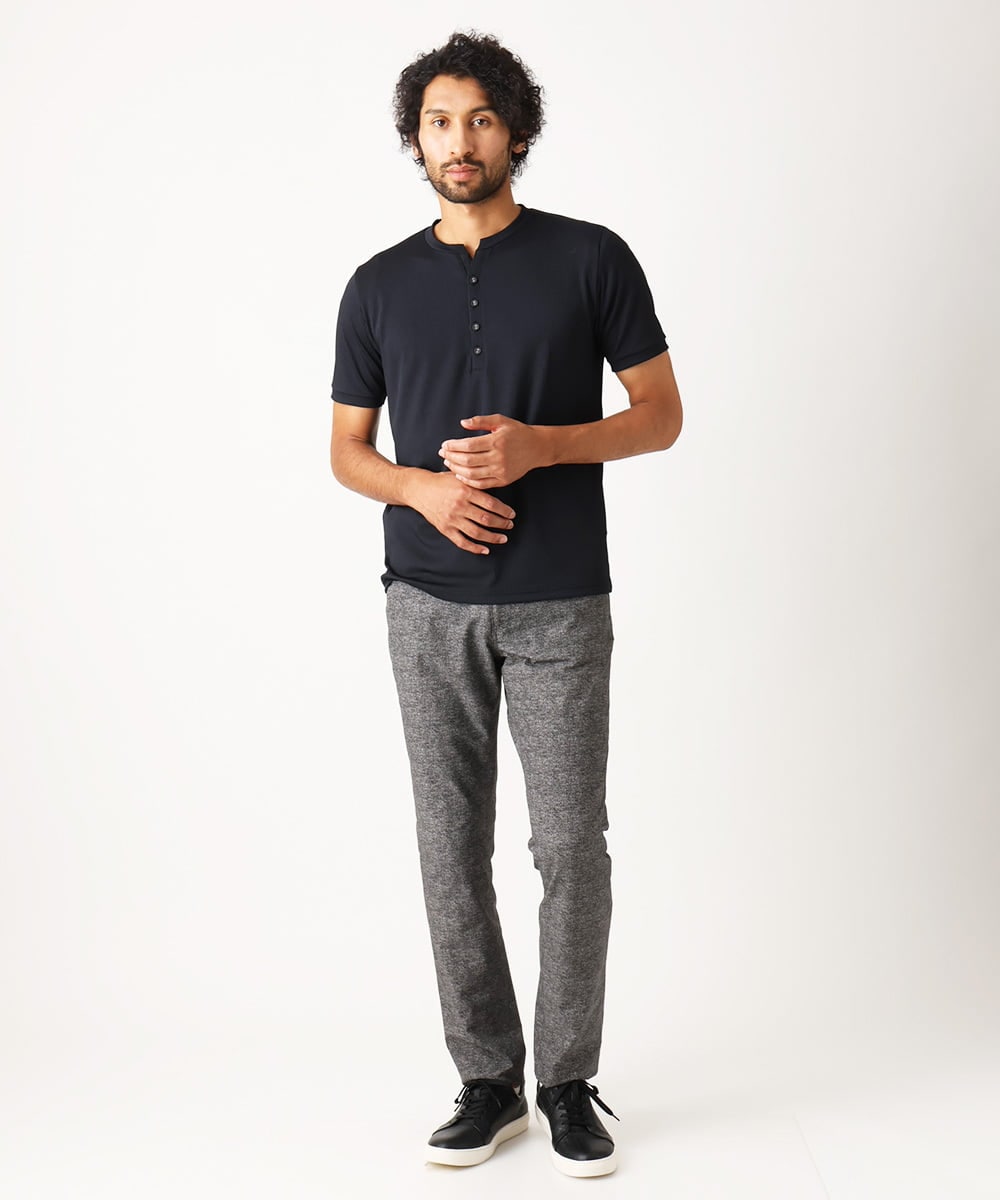 MNLJX11230 MICHEL KLEIN HOMME(ミッシェルクラン オム) メッシュプリントファイブポケットパンツ ダークグレー