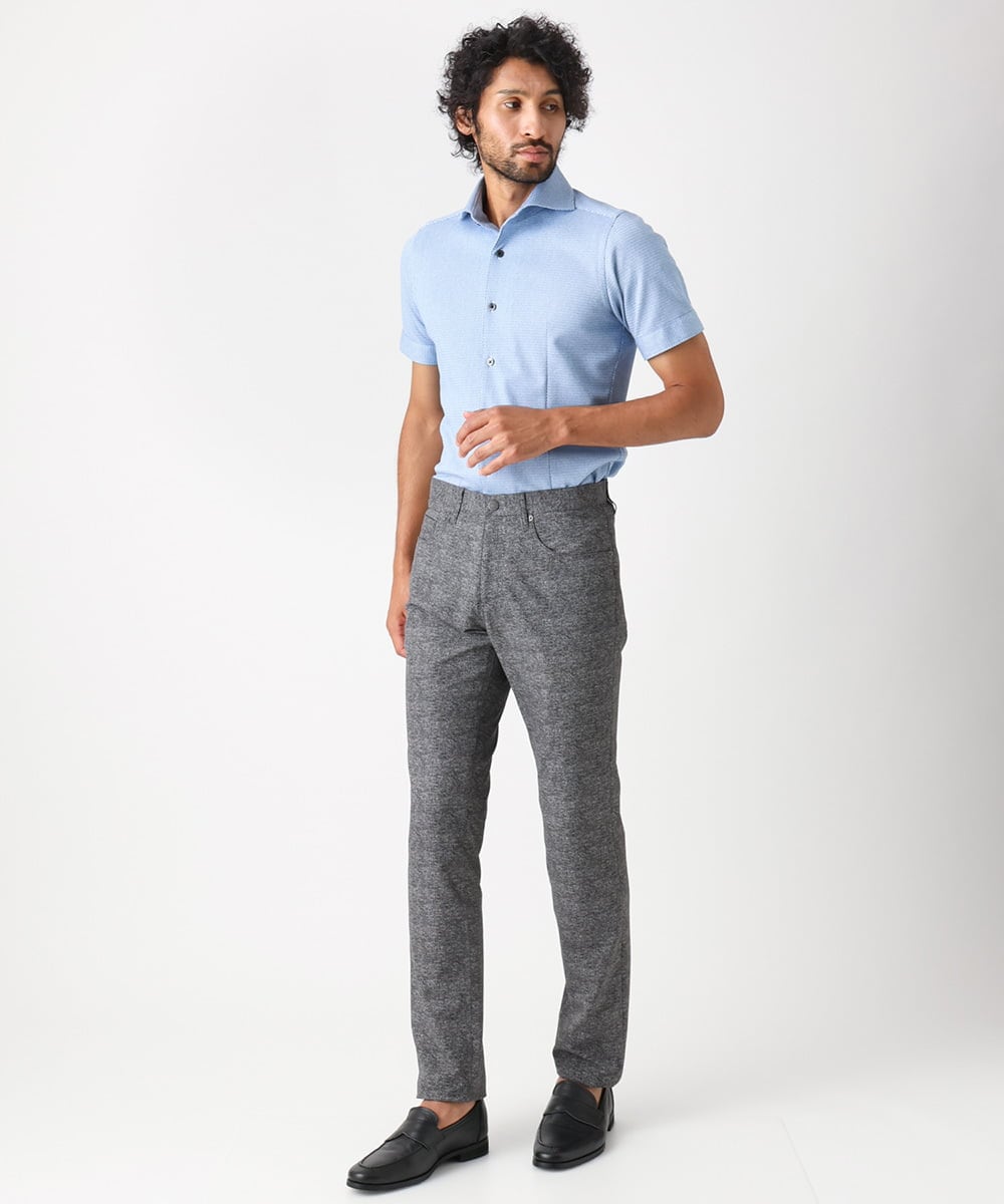 MNLJX11230 MICHEL KLEIN HOMME(ミッシェルクラン オム) メッシュプリントファイブポケットパンツ ダークグレー