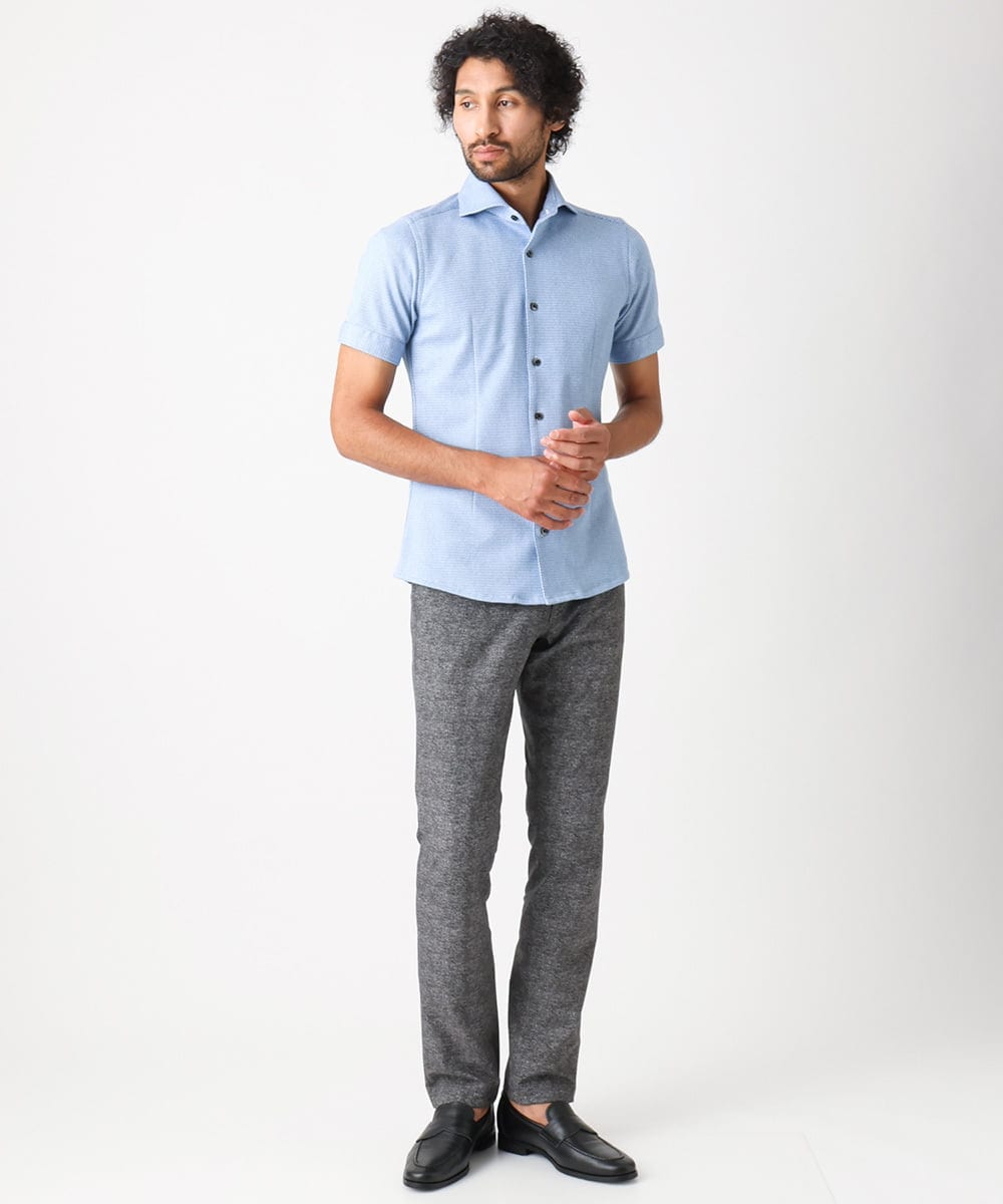 MNLJX11230 MICHEL KLEIN HOMME(ミッシェルクラン オム) メッシュプリントファイブポケットパンツ ダークグレー