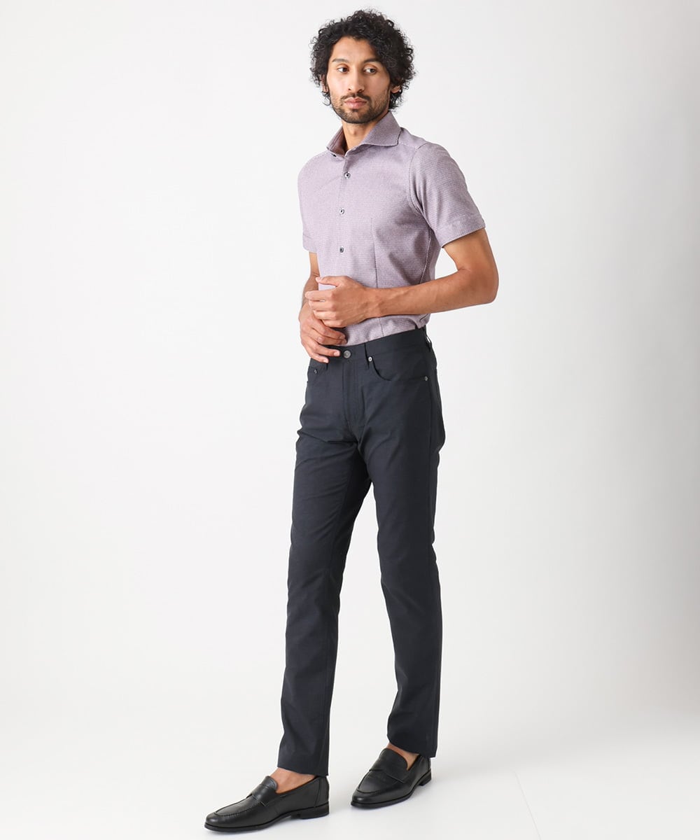 MNLJX11230 MICHEL KLEIN HOMME(ミッシェルクラン オム) メッシュプリントファイブポケットパンツ ブラック