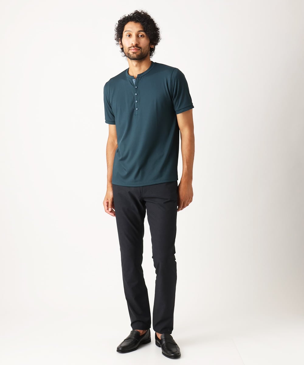 MNLJX11230 MICHEL KLEIN HOMME(ミッシェルクラン オム) メッシュプリントファイブポケットパンツ ブラック