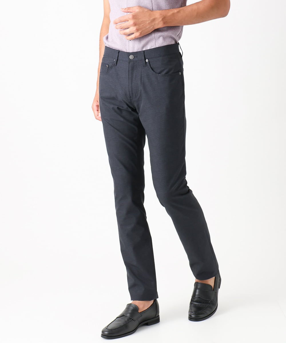 MNLJX11230 MICHEL KLEIN HOMME(ミッシェルクラン オム) メッシュプリントファイブポケットパンツ ブラック