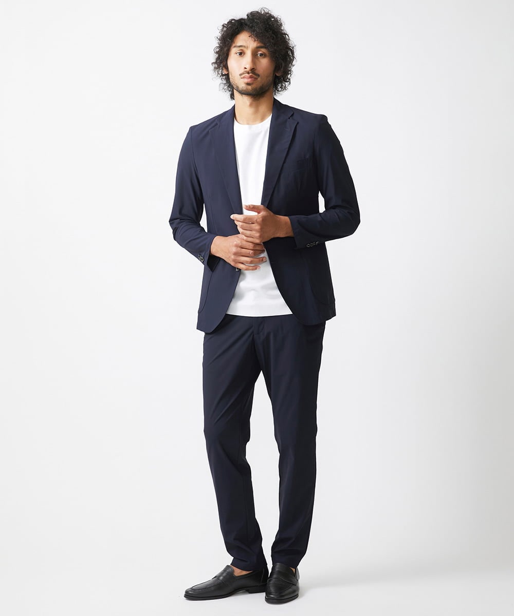 MNLJX31190 MICHEL KLEIN HOMME(ミッシェルクラン オム) ストレッチスラックスパンツ セットアップ ネイビー