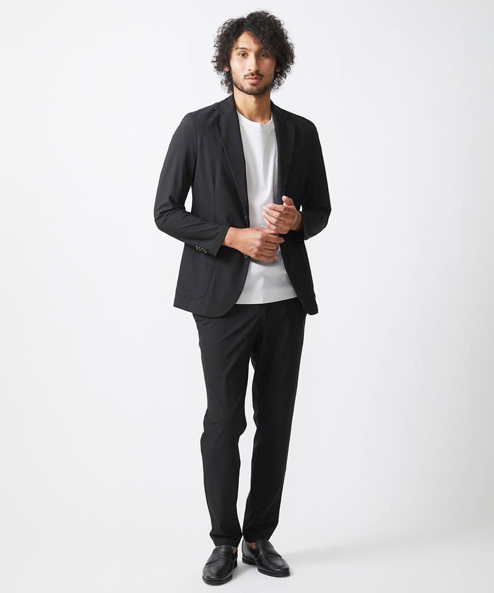 MNLJX31190 MICHEL KLEIN HOMME(ミッシェルクラン オム) ストレッチスラックスパンツ セットアップ ブラック