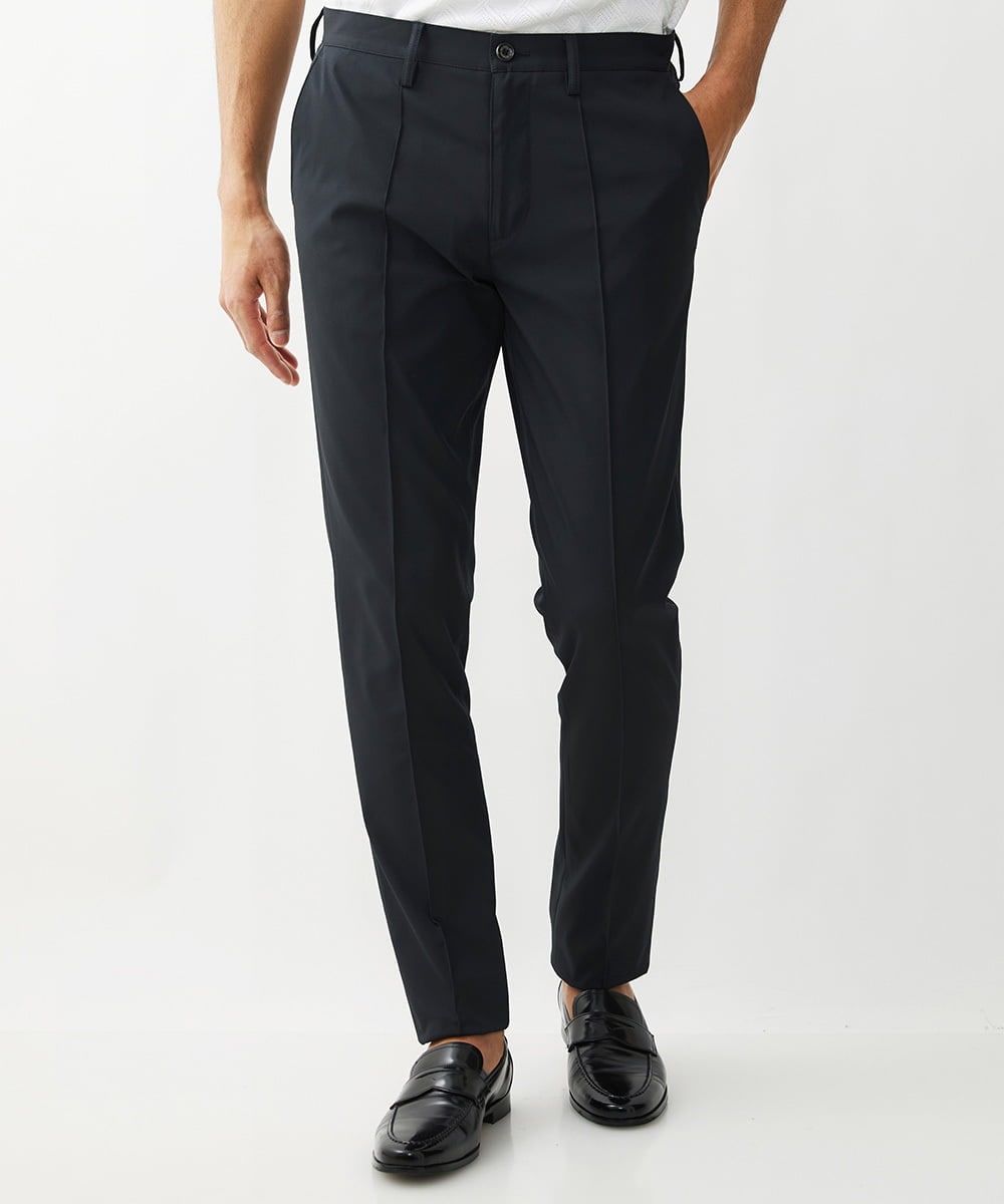 MNLJX51200 MICHEL KLEIN HOMME(ミッシェルクラン オム) ストレッチスラックスパンツ ブラック