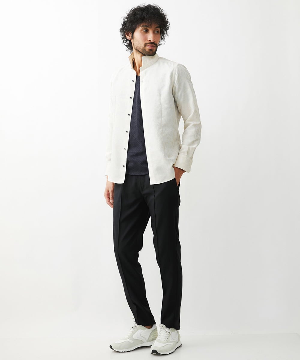MNLJX51200 MICHEL KLEIN HOMME(ミッシェルクラン オム) ストレッチスラックスパンツ ブラック