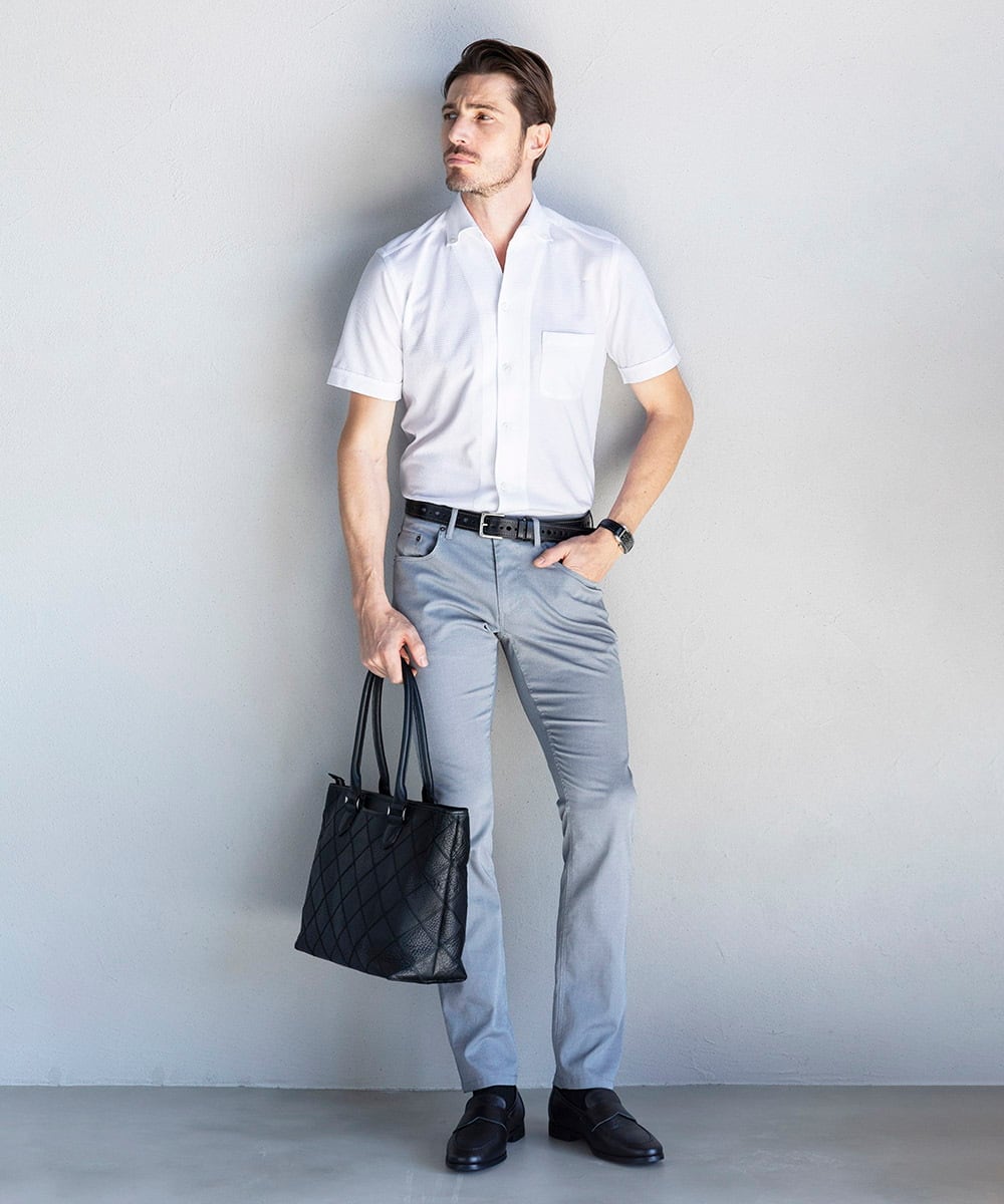 MNLJX65230 MICHEL KLEIN HOMME(ミッシェルクラン オム) ベーシックファイブポケットパンツ グレー