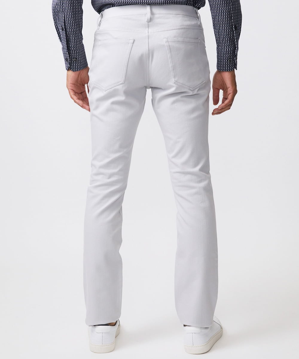 MNLTA50170 MICHEL KLEIN HOMME(ミッシェルクラン オム) プレビアシャンブレー5ポケットパンツ 撥水 ライトグレー(91)