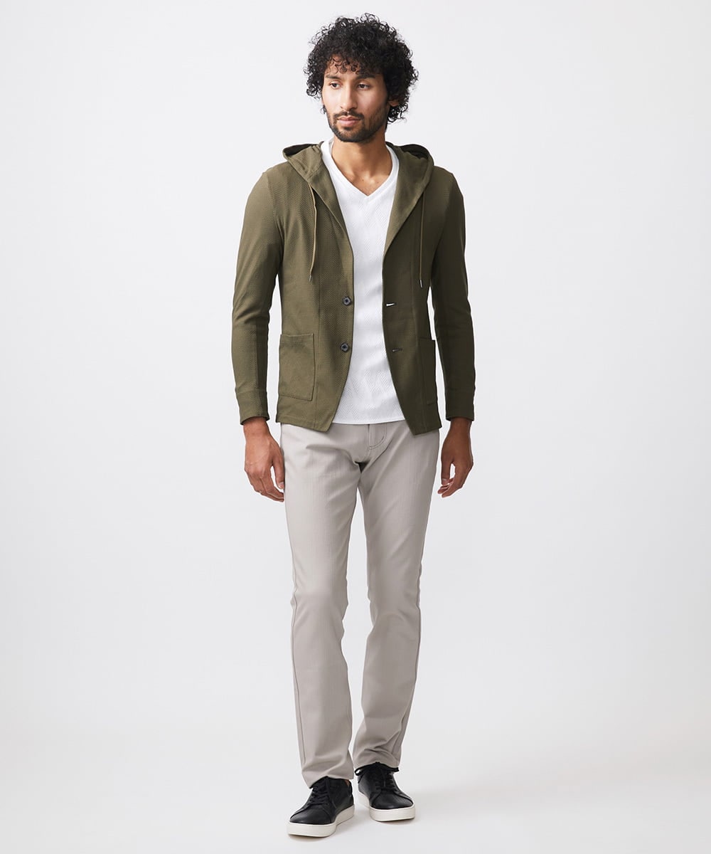 MNLTB50170 MICHEL KLEIN HOMME(ミッシェルクラン オム) プレビアシャンブレー5ポケットパンツ 撥水 ベージュ