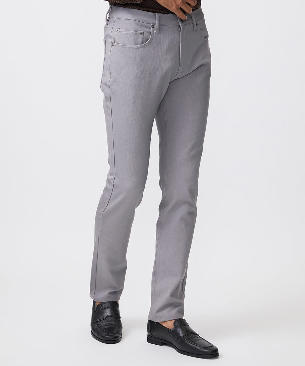 MNLTB50170 MICHEL KLEIN HOMME(ミッシェルクラン オム) プレビアシャンブレー5ポケットパンツ 撥水 グレー