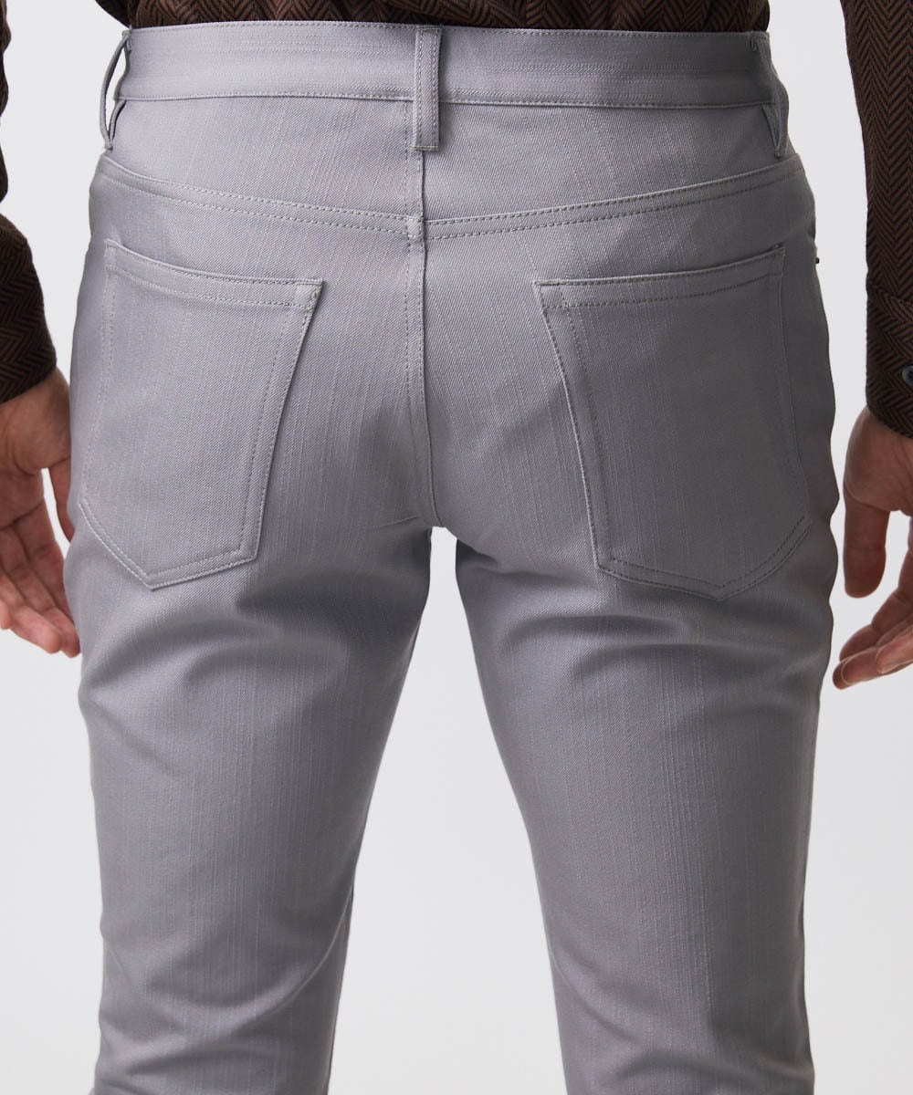 MNLTB50170 MICHEL KLEIN HOMME(ミッシェルクラン オム) プレビアシャンブレー5ポケットパンツ 撥水 グレー
