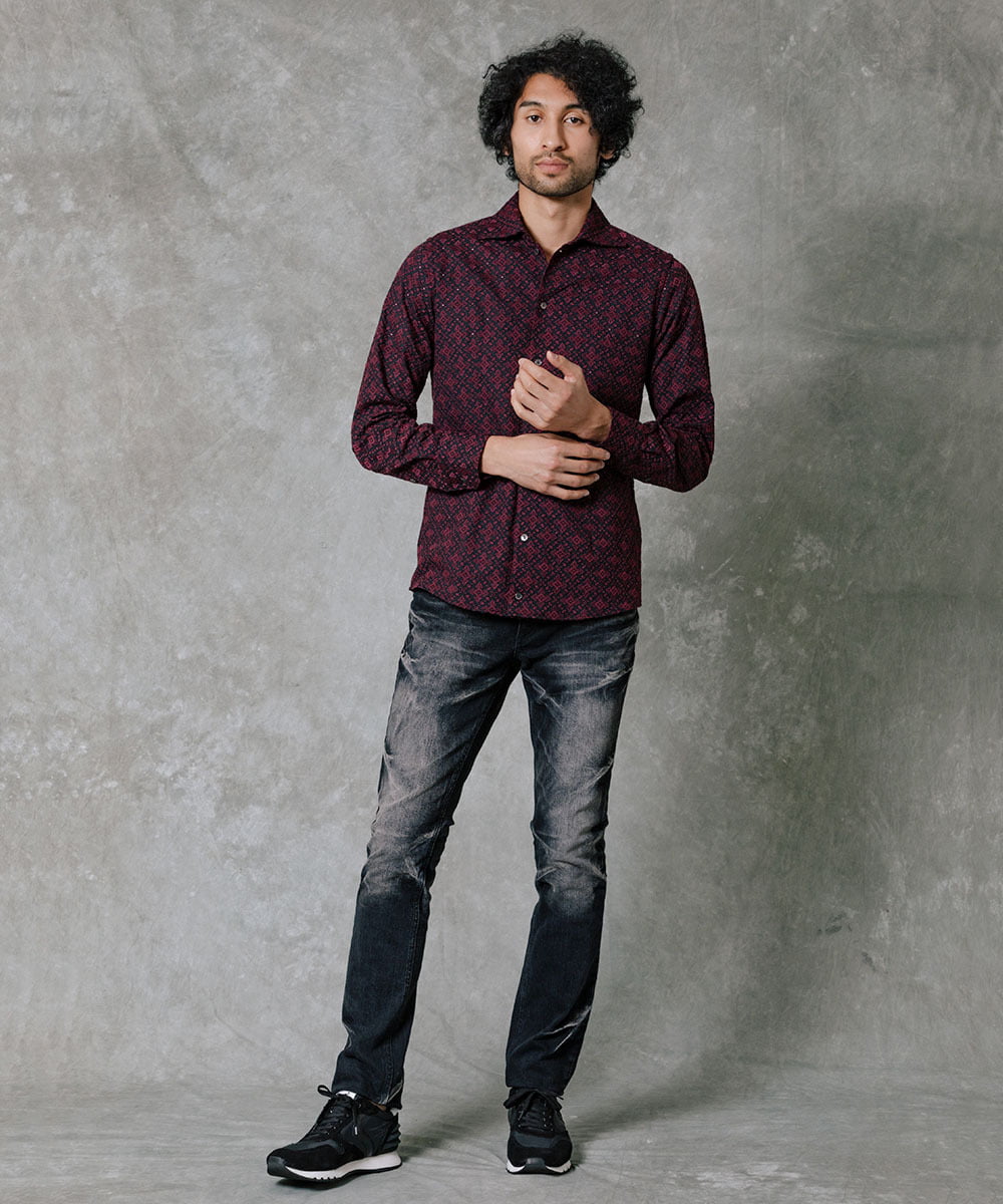 MNLTP21270 MICHEL KLEIN HOMME(ミッシェルクラン オム) ブラックオーシャンデニムパンツ ブラック