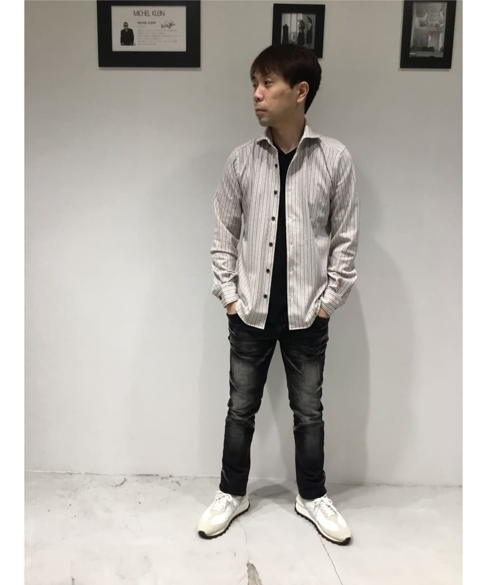 MNLTP21270 MICHEL KLEIN HOMME(ミッシェルクラン オム) ブラックオーシャンデニムパンツ ブラック
