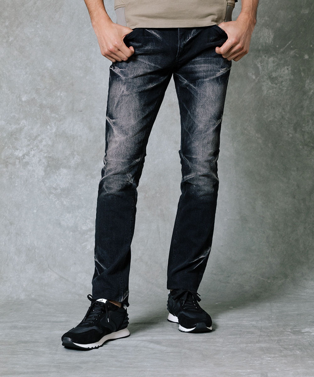 MNLTP21270 MICHEL KLEIN HOMME(ミッシェルクラン オム) ブラックオーシャンデニムパンツ ブラック
