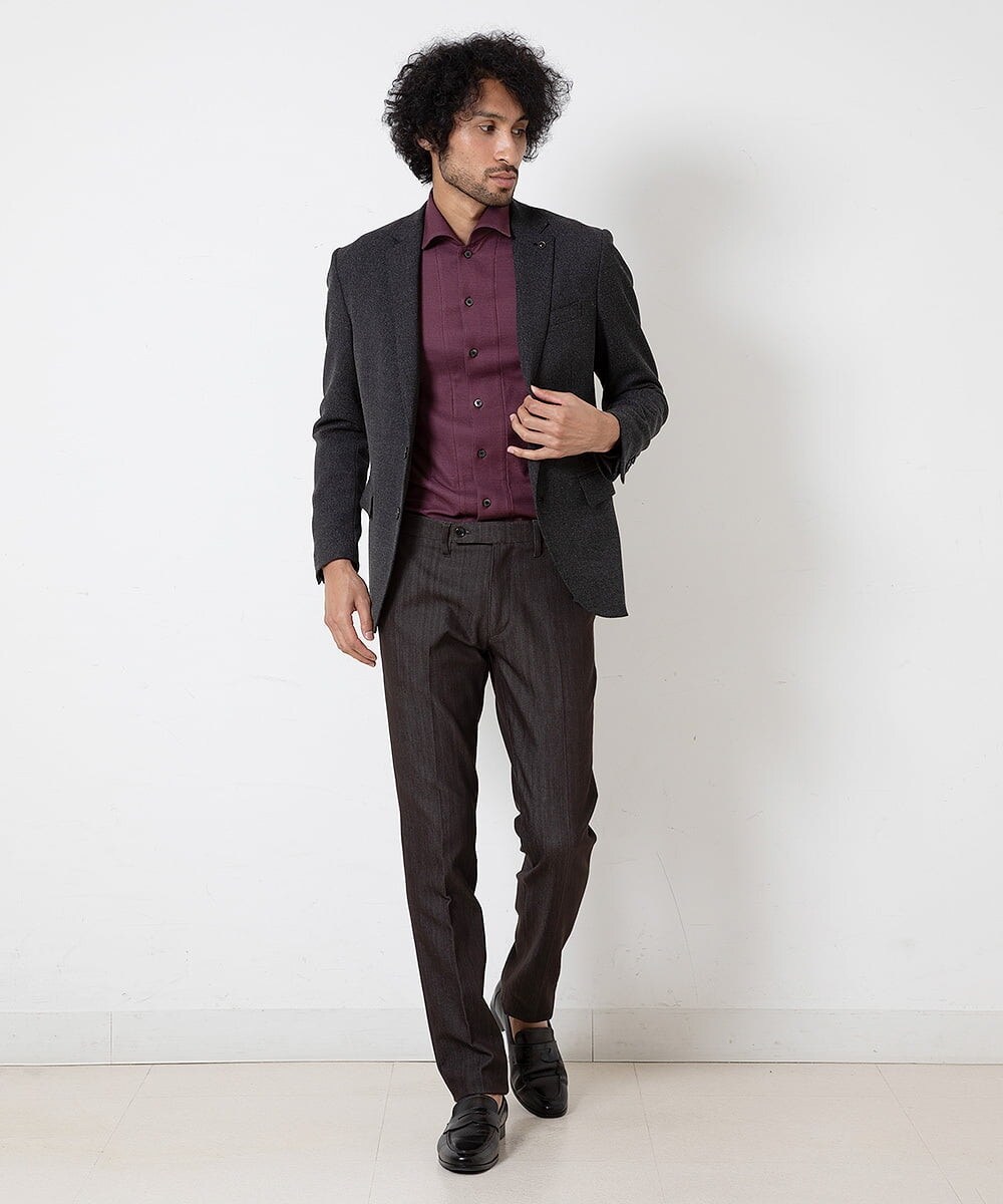 MNLTP55190 MICHEL KLEIN HOMME(ミッシェルクラン オム) プレビアベーシックスラックス ブラウン(87)