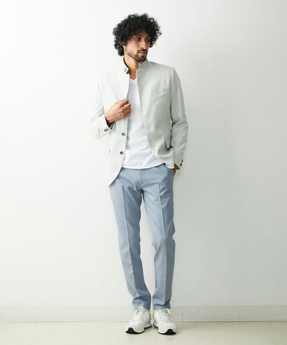 MNLTS55190 MICHEL KLEIN HOMME 【2023年春モデル】プレビアシャンブレースラックスパンツ