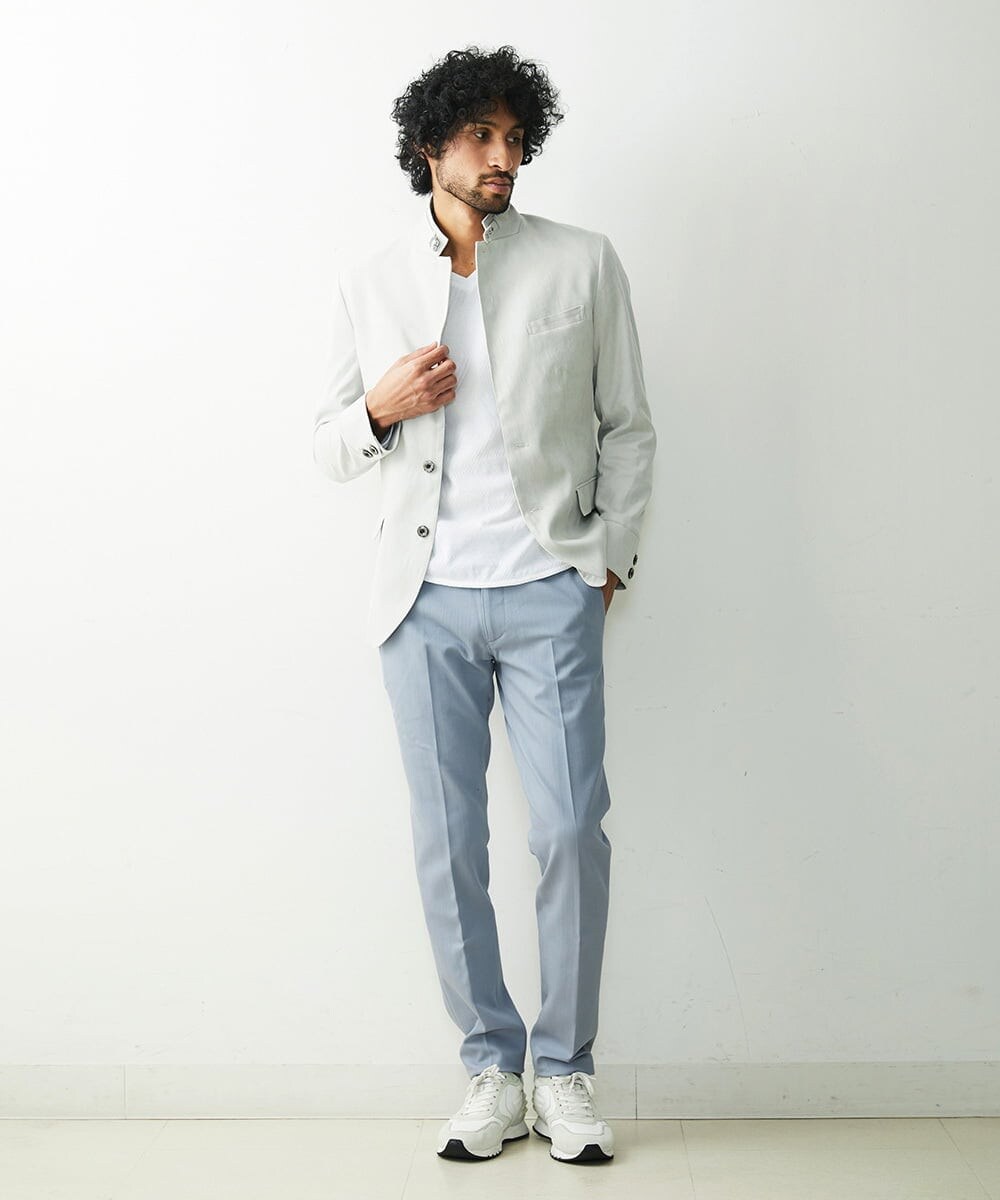MNLTS55190 MICHEL KLEIN HOMME 【2023年モデル】プレビアシャンブレースラックスパンツ