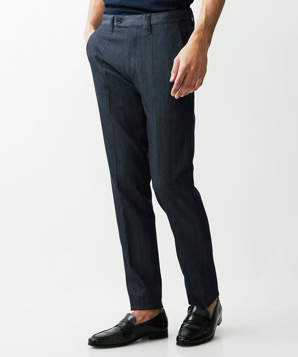 MNLTS55190 MICHEL KLEIN HOMME 【2023年モデル】プレビアシャンブレースラックスパンツ