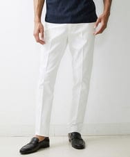 MNLTV51190 MICHEL KLEIN HOMME(ミッシェルクラン オム) ヘリンボンプレビアシャンブレースラックスパンツ 撥水 ホワイト