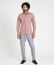 MNLTV51190 MICHEL KLEIN HOMME(ミッシェルクラン オム) ヘリンボンプレビアシャンブレースラックスパンツ 撥水 ライトグレー