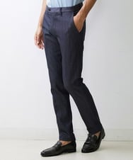 MNLTV55190 MICHEL KLEIN HOMME(ミッシェルクラン オム) プレビアシャンブレースラックスパンツ 撥水 ネイビー