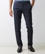 MNLTV55190 MICHEL KLEIN HOMME(ミッシェルクラン オム) プレビアシャンブレースラックスパンツ 撥水 ネイビー