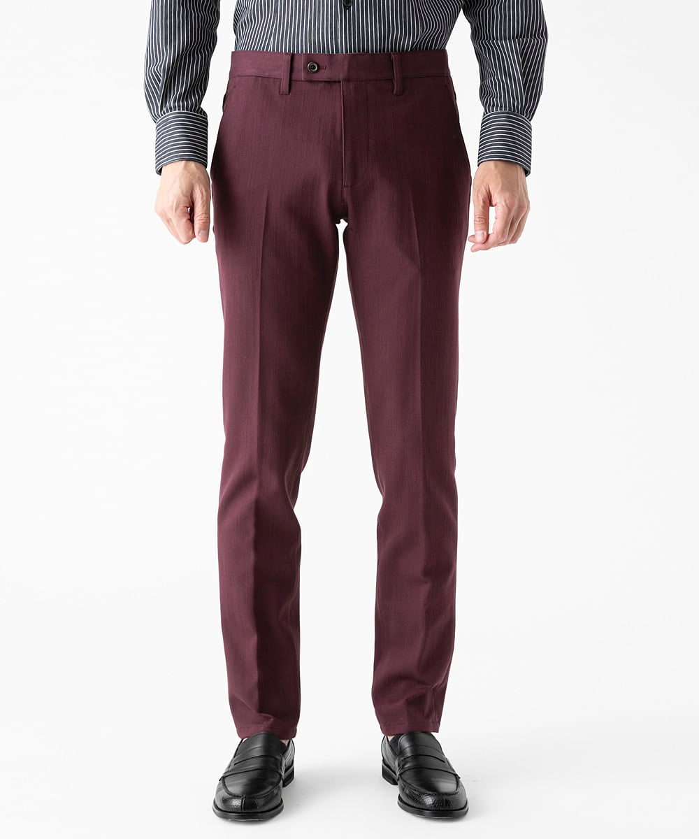 MNLTV55190 MICHEL KLEIN HOMME(ミッシェルクラン オム) 【撥水】プレビアシャンブレースラックスパンツ パープル